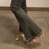 Mules Poco Profundos de Tacón Alto Estilo Francés para Mujer, Pantuflas de Color Sólido Otoño 2024, Temperamento de Brisa Nocturna, Puntiagudos Peludos Versión Coreana
