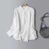 Camisa de Linho e Liocel de Qualidade Confortável, Comprimento Médio, Solta, Casual, Elegante, Proteção Solar, Feminina, Primavera e Verão