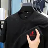 Nueva Camiseta de Verano para Hombre Cuello Redondo Manga Corta Holgada Jacquard Bordado Exquisito Simple Moda Casual Camiseta de Manga Corta para Hombre