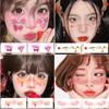 4 Dulce y Genial Chica Estilo Lindo Creativo Maquillaje Moños Kuromi Parche Rubor Fiesta Cos Bar