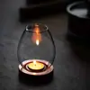 Portavelas de Vidrio Estilo Japonés Adornos Creativos Vela Romántico Hogar Estilo Zen Retro Aromaterapia A Prueba de Viento Cubierta de Mesa Decoración de Escritorio