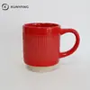 Taza de cerámica a cuadros en relieve vintage, multicolor, alto valor estético, taza de desayuno, taza de regalo, venta al por mayor, se puede imprimir con logo
