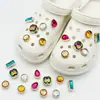 Charms para sapato Croc DIY corrente de pulseira de flor de pérola tridimensional flor de sapato estilo balé removível acessório de sapato decoração