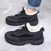 Zapatos de Algodón para Hombre Invierno Nuevo Estilo Felpa Gruesa Slip-on Zapatos Casuales para Senderismo de Hombre Cálidos Antideslizantes Zapatos para Papá de Mediana Edad y Mayores