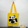 Bolsa de Tricô Ins Desenho Panda Feminina Bolsa de Mão Fashionável para Carregar na Mão Grande Capacidade Bolsa de Ombro Bolsa Transversal Bolsa
