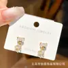 Pendientes de Plata de Ley S925 Coreana con Aguja, Diseño Único de Gama Alta, Circonita Súper Brillante para Mujer, Lujo Accesible, Exquisitos Elegantes, Pendientes Populares al por Mayor