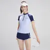 Nuevo traje de baño sexy de media manga con abertura para mujer, que cubre el abdomen, tipo bóxer, push-up para pecho pequeño, bikini conservador, traje de baño para aguas termales, Deportivo