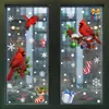 Decorações de Natal Adesivos de Pássaro Doce Criativo Suprimentos para Festa de Natal Floco de Neve Adesivos Eletrostáticos Atacado