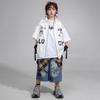 Roupa Infantil de Performance Hip-hop Roupa Infantil Hiphop Street Verão Manga Curta Grafiti Jeans Meninos e Meninas Roupa Fashion Hip-hop