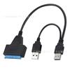 Cable de Doble USB a SATA de 4TB con Curva Fácil y Conector DC, Plug and Play, No Requiere Controlador