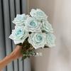 Celebridade da internet 7 cabeças rosa moca flor artificial em relevo realista casa roupa macia capuccino rosa parede de flores de casamento