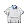 Bei Jie Roupa Masculina 2026 Verão Nova Camiseta de Manga Curta Patchwork Listrada Masculina Camiseta com Gola Polo Falsa de Duas Peças