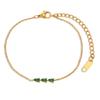 Pulsera con Colgante de Bambú de Tres Diamantes de Venta Caliente Transfronteriza Europea y Americana, Pulsera Sencilla y de Moda de Acero Inoxidable para el Día a Día, Joyería para Mujer