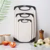 Tabla de cortar de paja de trigo para suplementos alimenticios de bebé de mamá Tabla de cortar para picar frutas de plástico PP Juego de tres piezas Tabla de cortar combinada
