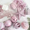 Bola de Navidad rosa bola de espuma decoración de árbol de Navidad colgante de Navidad decoración de Navidad DIY adorno colgante adorno de copa de árbol estrella