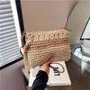 Bolso Exterior Individual de Paja Tejida para Mujer Todo Fósforo Nuevo 2025 Primavera y Verano Estilo Étnico Bolso de Hombro Único Cruzado Bolso de Playa