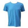 Camiseta de secagem rápida em estoque para corrida de maratona ao ar livre, camiseta promocional lisa de manga curta e gola redonda, camiseta cultural com logotipo