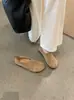 Mocasines cómodos sin cordones para otoño, zapatos planos de mujer de nuevo estilo, 2026 estilo retro francés de punta blanda