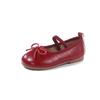 Sapatos de Verão de Couro para Meninas 2025 Novos Sapatos Prateados Sapatos de Princesa para Menininha Solado Macio Sapatos de Feijão Sapatilhas Vermelhas da Moda