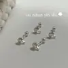 Aretes de Plata de Ley S925 Ou Ni Han con Incrustaciones de Diamante en Forma de Champiñón para Niñas, Diseño de Nicho Personalizado, Estilo Genial, Aretes para Agujero de Oreja/Perforación de Cartílago