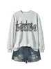 MAMÁ DE HOCKEY Tienda Independiente de Amazon Wish Sudadera de Manga Larga con Cuello Redondo para Mujer, Moda Versátil y Cómoda para Otoño e Invierno