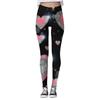 Ropa Nueva Europea y Americana Transfronteriza para el Día de San Valentín 2024 para Mujer Estampado Digital Amor Casual Ajustada Adelgazante Aspecto Cintura Alta Leggings