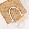 Bolso de Lino Estampado de Fábrica Original Bolso de Moda para Mujer Trabajo Compras Bolso de Yute Estudiante Bolso para Llevar Libros