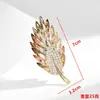 Broche de Pluma Dorado Champagne de Cristal, Gama Alta, Elegante, Lujo Ligero, Nuevo Estilo 2025 Corsage, Accesorio de Pin Anti-Exposición