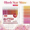 Pluma de gel con brillantina para niños y estudiantes, pluma fluorescente, pluma de acuarela brillante, marcador resaltador, pluma para dibujar y diario