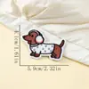 Nuevo Perro Salchicha Bordado Pegatina de Tela Autoadhesiva Planchable Linda Cachorro Parche Sin Costuras Pegatina Caja Decoración Accesorios para Ropa