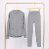 Conjunto de jaqueta com gola alta e calça cropped da marca LULU DF, em estoque, entrega direta, justo, respirável, elástico, com zíper dourado