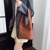 Bolsa Tote Transfronteiriça Estilo Maillard para Mulheres 2026 Nova Vintage Camurça Moda Versátil para o Dia a Dia Ombro Axila