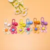 Llavero de Flor Hueca Colorido con Colgante de Campana Metálica para Bolsos de Mujer, Accesorios de Joyería Hechos a Mano para DIY