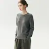 100% cachemira, nueva colección otoño 2026, suéter de punto para mujer con cuello redondo, sofisticado y elegante para el uso diario, color liso