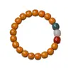 Producto natural completo cuenta ligera cabeza de mono pulsera de mano barril viejo juego de texto para hombre cuentas pequeñas de nuez cuentas cuentas pulsera de juego al por mayor
