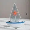 Artesanías de Velero Transfronterizas de 15 CM Adornos Accesorios para Fotos en Línea Decoración de Pasteles Velero para el Hogar Pequeño Velero