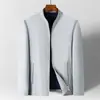 Bestseller transfronterizo: Chaqueta ejecutiva con cuello mao para hombres de mediana edad y mayores, adecuada para primavera y otoño, estilo business casual, corte holgado tipo chaqueta de papá