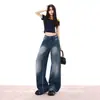 26Ss 2026 Retrô Americano Lavado Vintage Fluido Primavera-Verão Versátil Comprimento Total Cotidiano Calça Jeans Novo Estilo