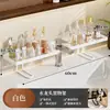 Estante de almacenamiento para grifo, organizador para tocador de baño, montado en la pared, instalación sin taladro, estante de almacenamiento para fregadero, estante de acrílico