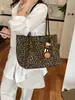 Bolsa Tote Retrô Estampa de Leopardo de Alta Qualidade Feminina 2026 Nova Grande Capacidade Moda Bolsa de Ombro Bolsa Mãe e Filho