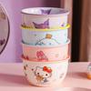 Tazón Cerámico Sanrio 4.75 Tazón Tazón para Comida Tazón para Arroz Tazón para Sopa Hello Kitty Cool Loomi Vajilla Infantil Producto Nuevo