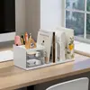 Suporte de Livros Armazenamento de Material de Escritório para Mesa Estante de Livros para Estudantes Rack de Armazenamento Simples Suporte de Livros de Aço Plástico Caixa de Armazenamento