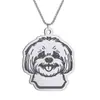 Collar Colgante Lindo Perro Bichón para Mujer Joyería Vintage Acero Inoxidable Collar Regalo