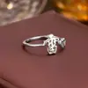 Anillo de Plata de Ley 925 100 Apellidos Familiares Apellido Familiar Anillo para Mujer Nuevo Amor Diseño de Nicho Sentido Anillo de Dedo Abierto Todo-partido Regalo