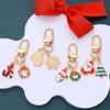 Llavero de Navidad Árbol de Navidad Alce Copo de Nieve Colgante Colgante Niñas DIY Bolsa Accesorios para Auriculares