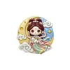 Imán para refrigerador 3D de la Fiesta de Medio Otoño con Chang'e sosteniendo la luna, decoración casera cultural y creativa, recuerdo de viaje, imán decorativo de resina, regalo