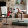 Adornos de pájaro de pico largo pintados estilo tronco europeo, artesanías de madera creativas, decoración para sala de estar, hogar, restaurante, habitación infantil