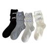 Calcetines de Lazo a Cuadros para Mujer Primavera y Verano Puro Deseo de Niña Estilo Miu Encaje Media Caña Estilo Japonés Transpirables Apilados