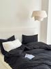 Estilo japonês simples listrado dormitório estudantil roupa de cama roupa de cama algodão fio tingido algodão lavado três quatro peças conjunto