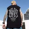 Camiseta sin mangas europea y americana para hombre de verano delgada talla grande holgada baloncesto moderna ins chaleco deportivo para exterior chaleco de manga corta